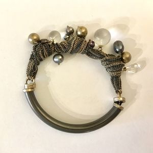 Multi chain knotted bracelet with pearls